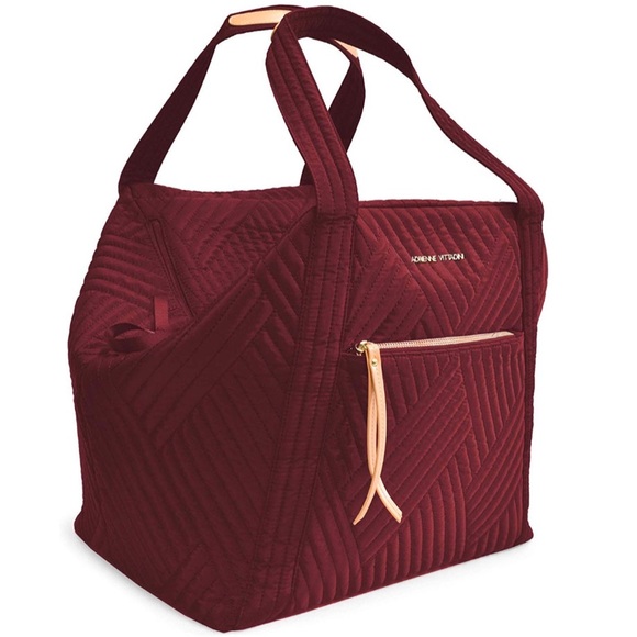 Adrienne Vittadini Handbags - SOLD! Burgundy Quilted Yoga Travel Tote Weekender